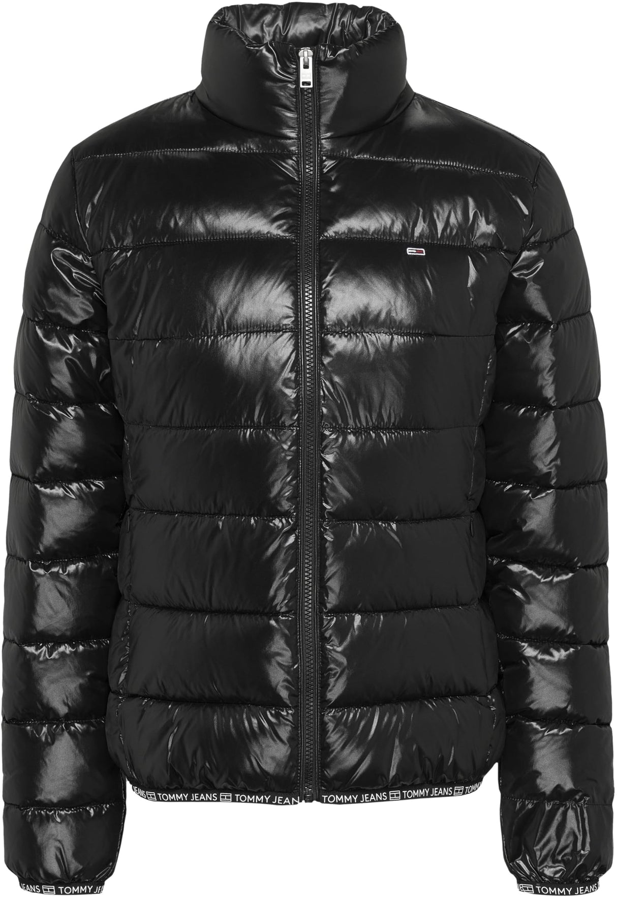 Tommy Jeans Cazadora acolchada Mujer Essential Tape brilante, Negro (Black), XL
