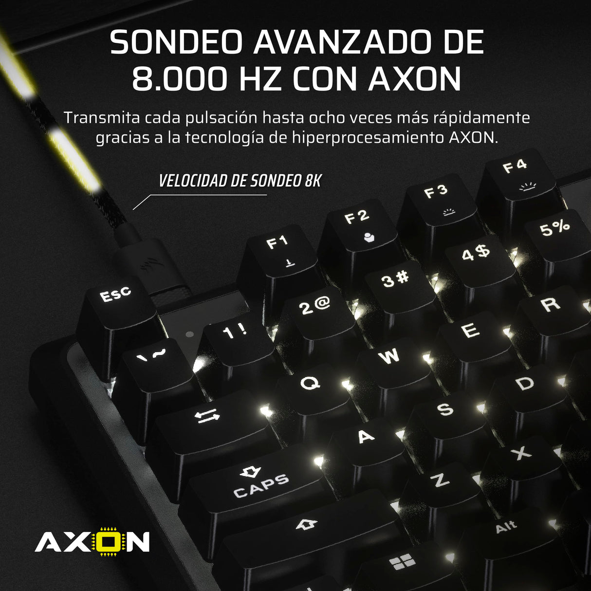 CORSAIR K70 PRO TKL RGB Teclado para Juegos con Cable Magnético-Mecánico – Interruptores Ajustables MGX Hyperdrive Pre-Lubricados, SOCD y Disparo Rápido Simultáneos, 8.000 Hz, QWERTY – Negro