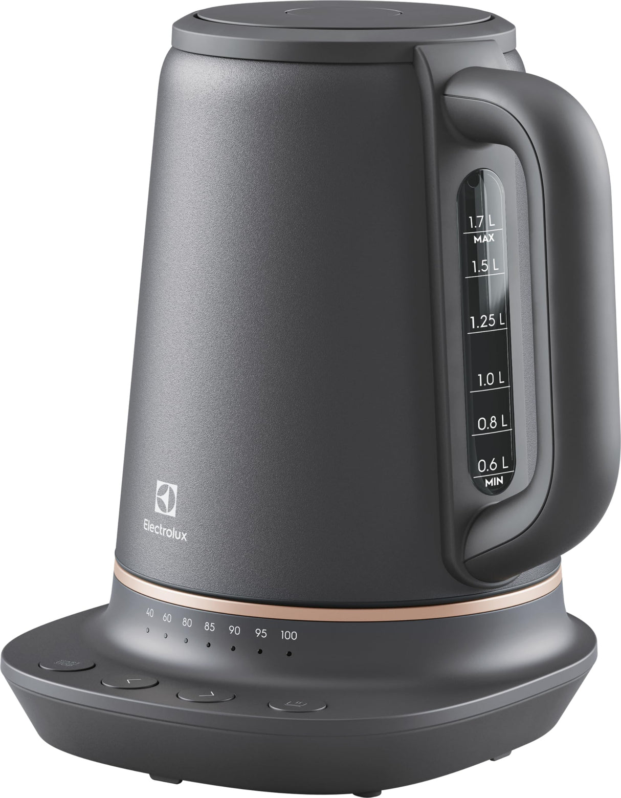 Electrolux 910 003 582 E7K16BP Hervidores, Acero inoxidable, 1.7 liters, Negro, Cobre