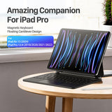 DUX DUCIS [MK Series - Funda con Teclado, diseñada para Apple iPad Air 13 (2024) / iPad Pro 12.9 (2018/2020/2021/2022), Funda de Cuero con Teclado Bluetooth magnético Flotante, Color Negro