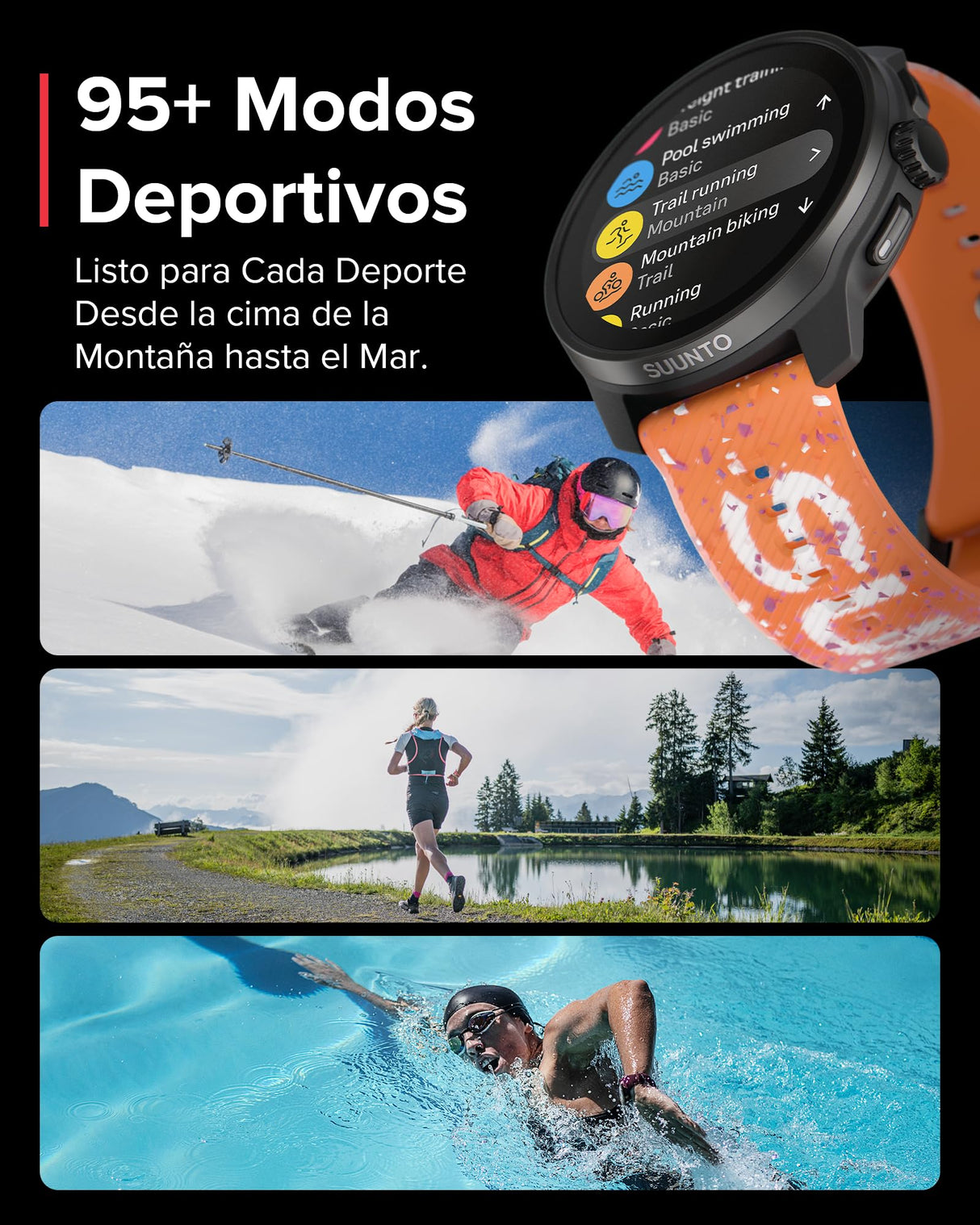 SUUNTO Race S Reloj Correr con Pantalla Táctil AMOLED, Reloj Deportivo GPS de Doble Frecuencia, Seguimiento de HRV y Sueño, Plan de Entrenamiento Basado en IA, Mapas Offline Gratuitos