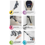 Beldray BEL01727TTVDE Titanium Smartflex inalámbrico Vacuum Cleaner – Multi-ciclónico 1L Stick Vac, Flexi-Bisagra, LED Digital Display, Indicador de Nivel de batería, Sensor de Bloqueo Inteligente,