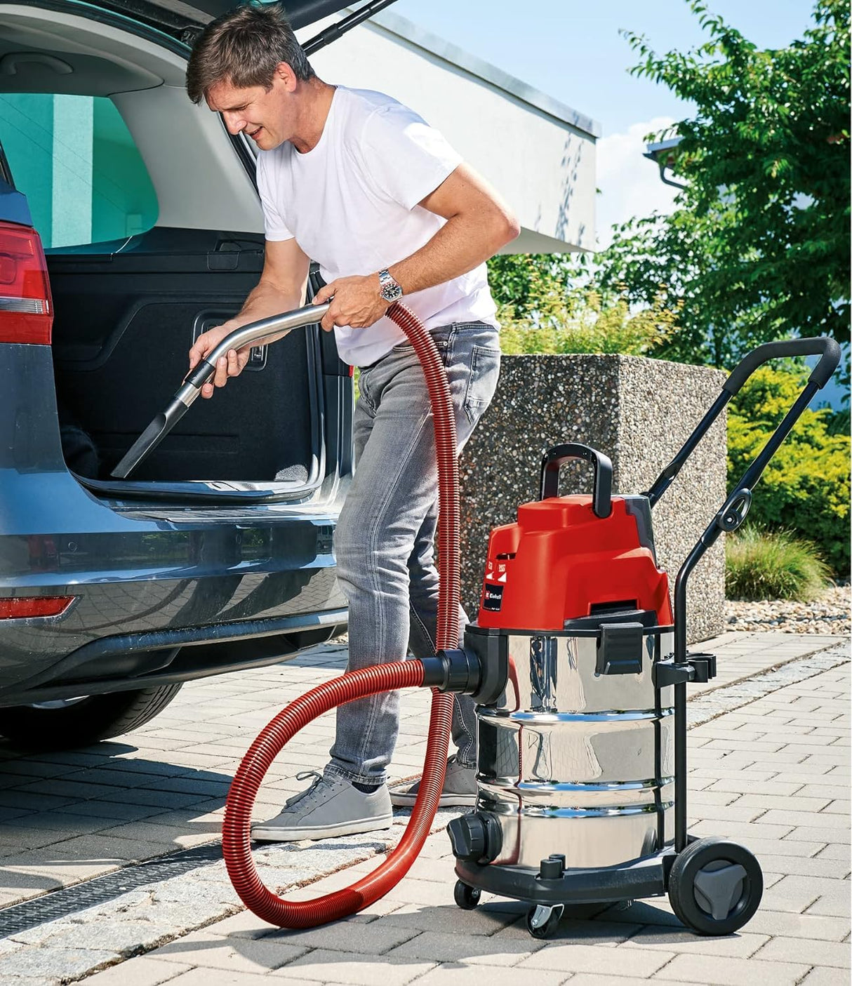 Einhell Aspirador inalámbrico TE-VC 36/30 Li S-Solo Power X-Change (iones de litio, 36 V, ECO/BOOST, depósito de 30 l, manguera incluida, sin batería y cargador)