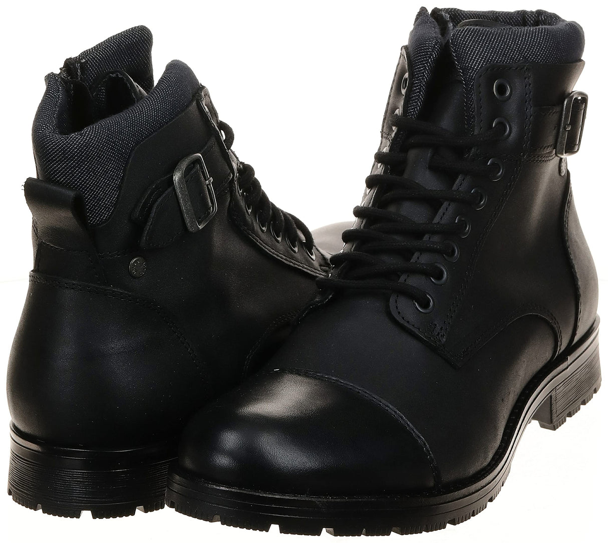 JACK & JONES - Jfwalbany Leather Anthracite STS, Botas Estilo Motero Hombre, Gris, 44 EU