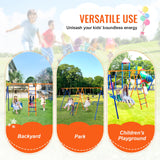 VEVOR 6 en 1 Juego de Columpios para Patio Trasero con 2 Columpios, Barra Trapecio, Escalera de Escalada, Red de Escalada y Aro de Baloncesto Capacidad de Carga 200KG para Niños a Partir de 3 Años