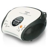 Lenco SCD-24 SCD24 - Reproductor de CD para niños - Radio CD - Sistema estéreo - Boombox - Sintonizador de radio FM - Memoria de pista - 2 x 1,5 W RMS de alimentación - Funciona con red y pilas - Blanco