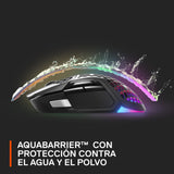 SteelSeries Aerox 5 Wireless - Ratón gaming perforado RGB - Diseño ultraligero resistente al agua - 9 botones - Bluetooth/2,4 GHz - Sensor óptico TrueMove Air 18K DPI