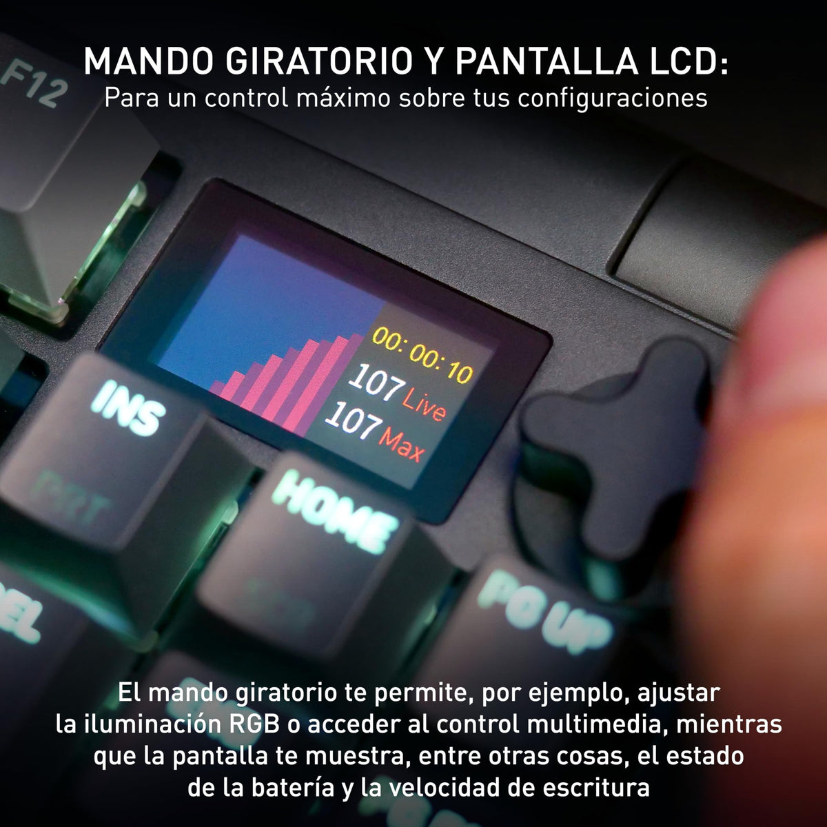 CHERRY XTRFY MX 8.3 TKL Wireless, Teclado Mecánico Gaming Sin Bloque Numérico, Disposición UK (QWERTY), Switches Hot Swappable MX2A Red, Starfall Grey