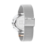 Tommy Hilfiger Reloj Analógico de Cuarzo Multifunción para Mujer con Correa de Malla de Acero Inoxidable Plateada - 1782537