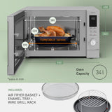 Panasonic NN-CD88QSEPG Air Fry Combi Horno Microondas de 34 L con Grill De Cuarzo, 1000 W, Descongelación Automática, Sensor Genius, Acero Inoxidable, Plateado