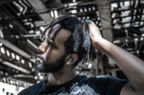 Shure SE215SPE-EFS - Auriculares Profesionales con cable sobre la oreja, aislamiento de sonido con microtransductor dinámico, sonido detallado con bajos profundos, cable de 3.5 mm, Azul