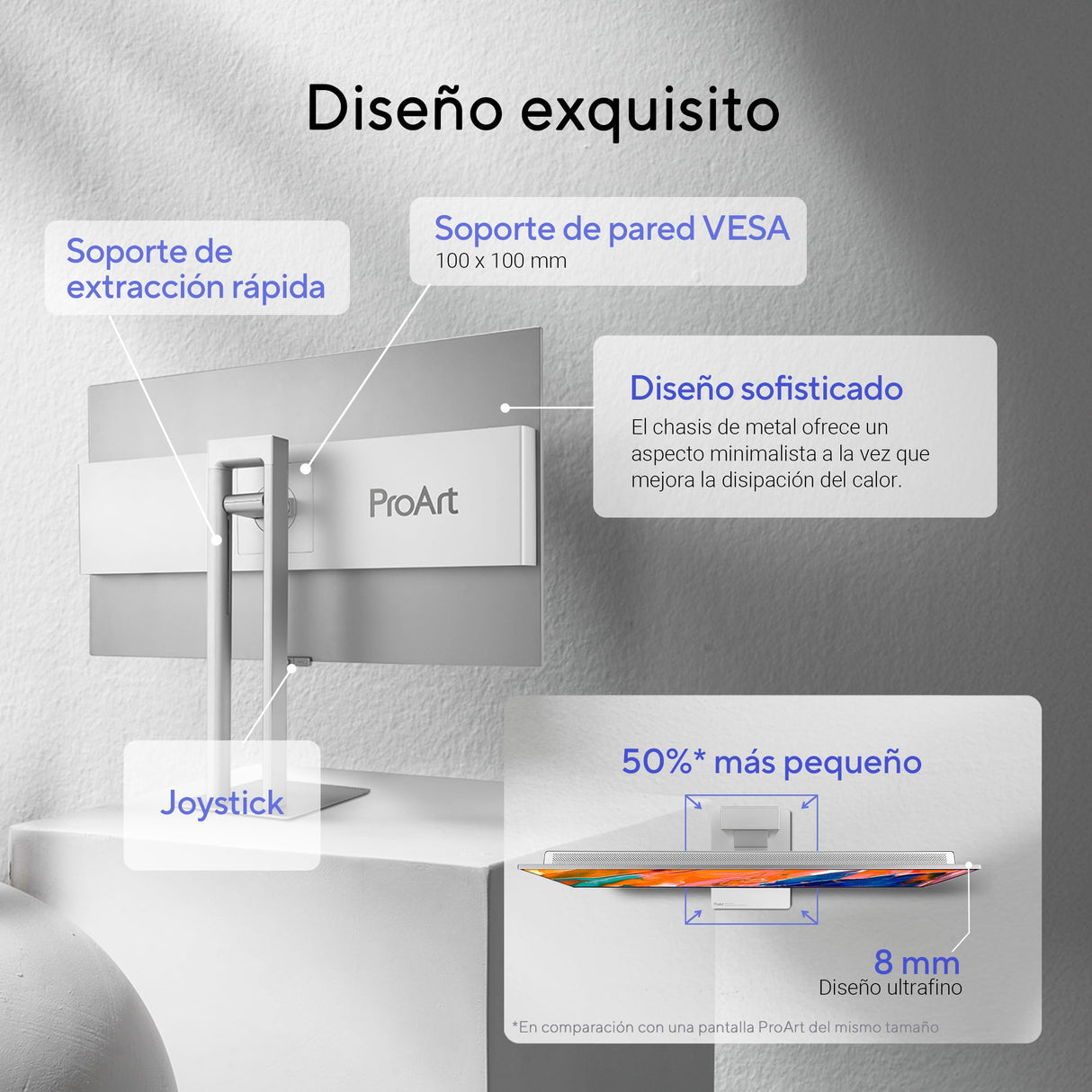 ASUS ProArt Display OLED PA32UCDM Monitor Profesional de 32 Pulgadas, 4K UHD 3840x2160, QD-OLED, Ultrafino, 240Hz, 0.1ms, HDR-10, HLG, 99% DCI-P3, Thunderbolt 4, Calman Ready, ColorSpace