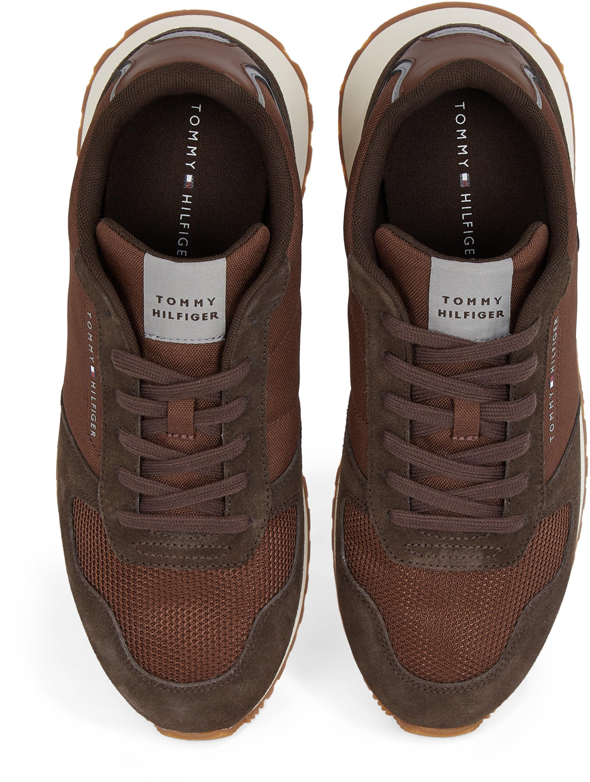 Tommy Hilfiger Runner Sneaker Hombre New Eva Mix Flag Calzado, Marrón (Ebony Brown), 43