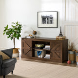 Zinus Wade Mueble TV - Mueble TV 147x67x40 cm - Mueble con armario - Diseño estilo granja - Marrón