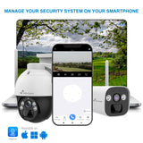Nivian Cámara vigilancia seguridad 360º 4G(SIM) Panel solar 7W-Batería larga duración 18000mAh-2K-Detección de movimiento y humanos-Apta exterior-Visión nocturna+Leds-Audio bidireccional-APP EseeCloud
