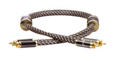 Dynavox Black Line cable estéreo RCA de alta gama, cable RCA premium con blindaje múltiple, cobre de alta pureza, conectores chapados en oro de 24k, longitud 0,6m