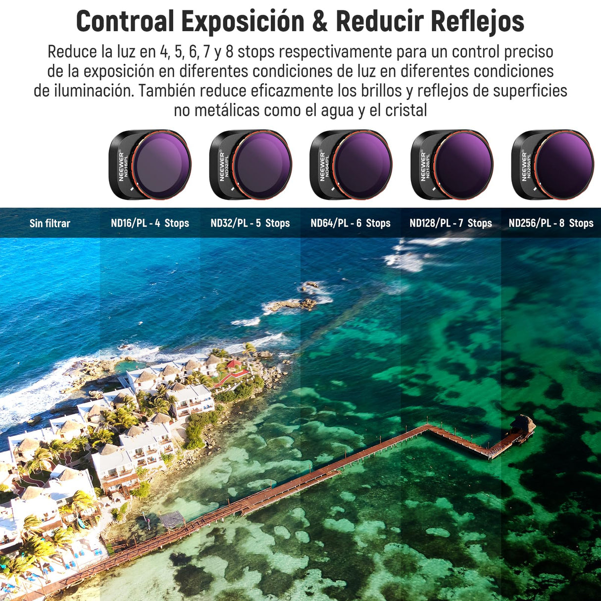 NEEWER ND & CPL & Filtro de Efecto Conjunto Compatible con DJI Mini 4 Pro, 16 Pack HD ND16 ND32 ND64 ND128 ND256 ND512 ND1000 ND16/PL ND32/PL ND64/PL ND128/PL ND256/PL UV CPL LPR, Difusión Negra 1/4