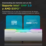 KLEVV CRAS V DDR5 RGB 48GB (2X 24GB) 8000MT/s CL38 Memoria RAM Gaming Kit XMP 3.0 Alto Rendimiento Overclocking 38-48-48-128– Juega más rápido con un CL38 ultrabajo