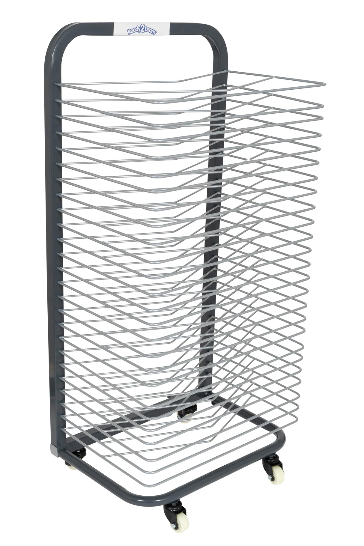 READY 2 LEARN Estante de Secado de Arte, Organizador de Arte Resistente para Pinturas y Dibujos, 25 estantes, Acero, 4 Ruedas, 2 Ruedas de Bloqueo, 96 cm de Alto x 45 cm de Ancho