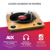 ION Audio Max LP - Reproductor de discos de vinilo Bluetooth con altavoces integrados y USB, color madera