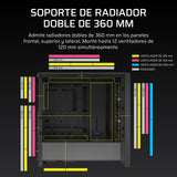 CORSAIR Frame 4000D RS ARGB Caja Modular ATX Mid–Tower para PC – Alto Flujo de Aire, 3 Ventiladores RS ARGB preinstalados, ASUS BTF, MSI Project Zero, Gigabyte Project Stealth – Negro