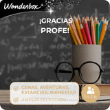 WONDERBOX - Caja Regalo - Gracias profe - 1 Experiencia a Elegir : Estancia, Gastronomía, Actividad de Bienestar o de Aventura - 2200 experiencias Profesores