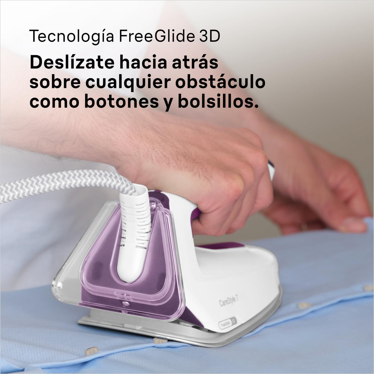 Braun CareStyle 7 IS7266VI, Plancha con Generador de Vapor Profesional, FreeGlide 3D, iMode e iCare, Planchado Vertical, Ultimate FastClean, Apagado Automático, Depósito Extraíble 2 L, 2700W, Violeta
