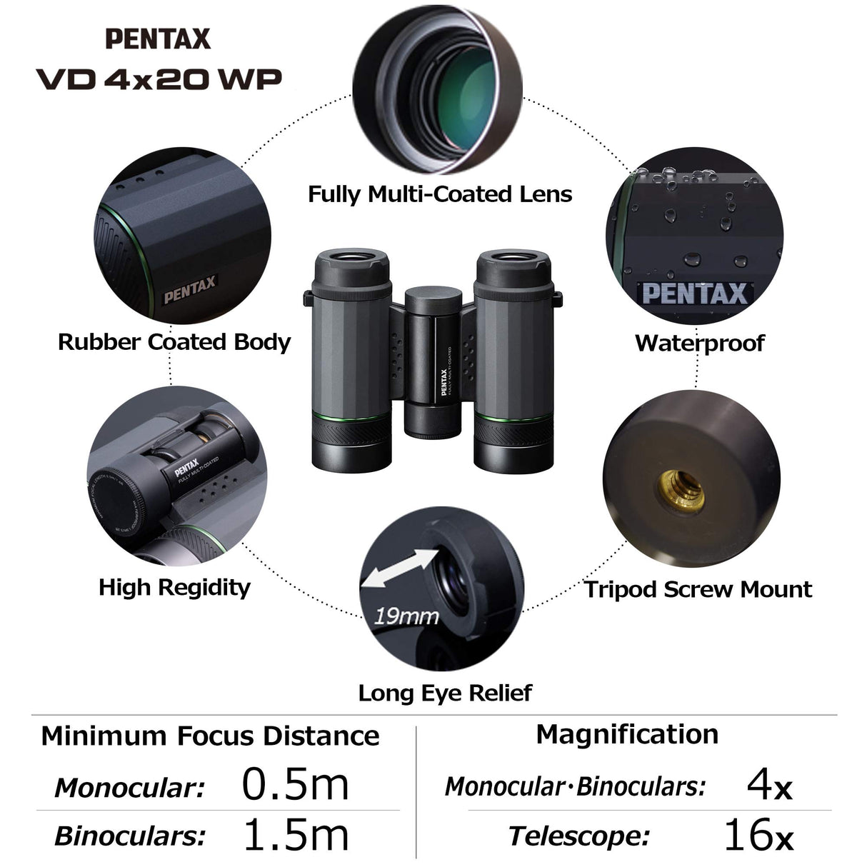 PENTAX Vd 4x20 WP - Prismáticos