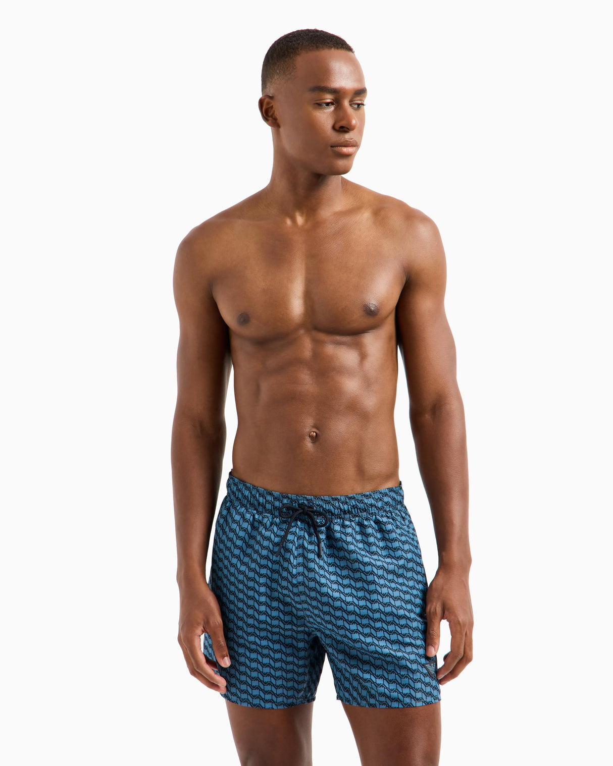 EMPORIO ARMANI Mid Boxer Bañador para Hombre, Capt.Blue/Arman.Blue, XL