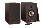 Sharp CP-SS30(BR) Pareja Altavoces estantería Activos 2vías, 60W RMS (2x30W) Carcasa Madera, Bluetooth v5.0, USB, óptica, Auxiliar, RCA, Ajuste Graves y Agudos, Rejilla extraíble, Mando a Distancia.