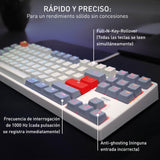 CHERRY XTRFY K4V2 TKL, Teclado Gaming con Cable sin Bloque Numérico, Disposición UK (QWERTY), Iluminación RGB Personalizable, Switches Mecánicos MX2A RED, Retro