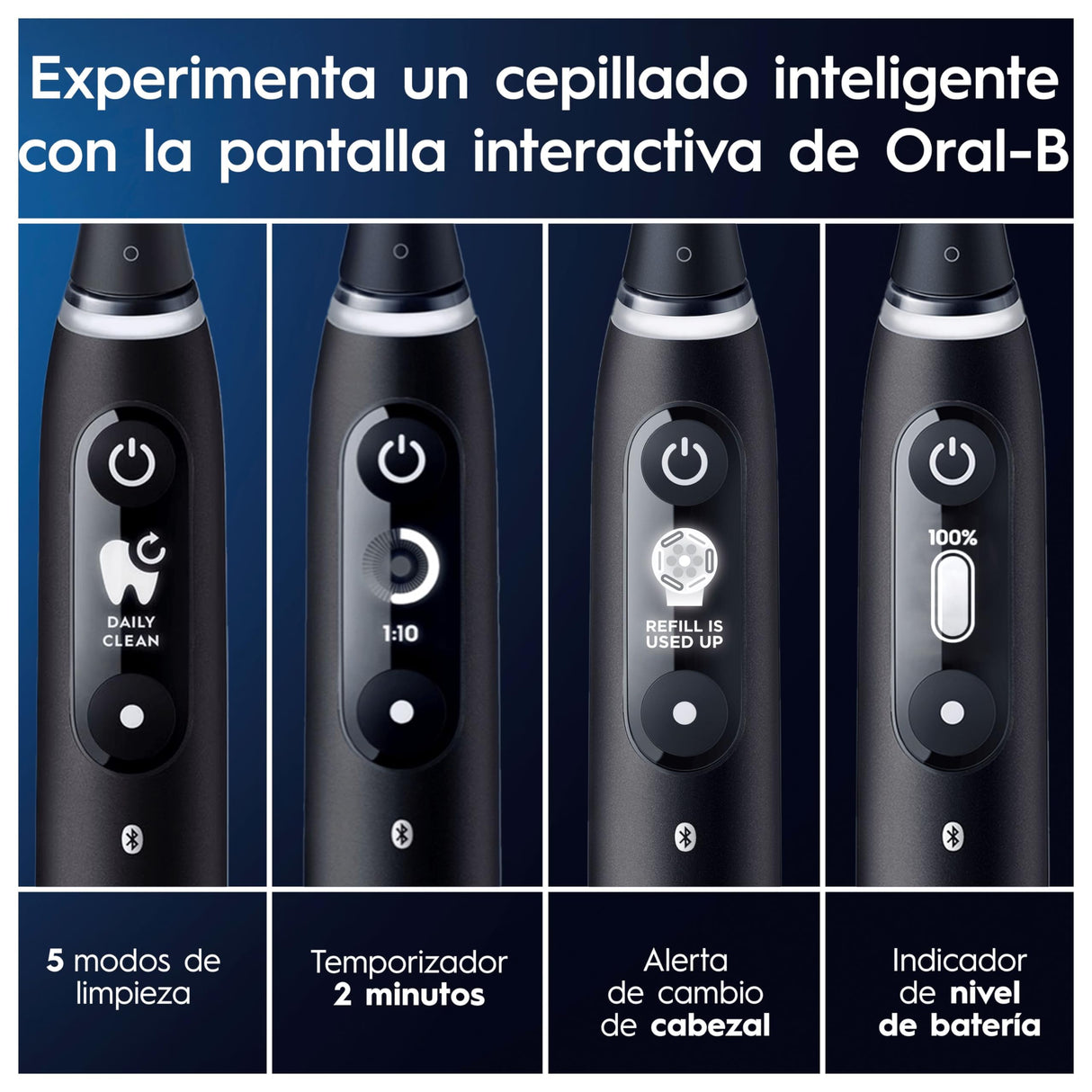 Oral-B iO 6 Cepillos de Dientes Eléctricos con 1 Mango Recargable, Duo Pack, + 1 Cabezal de Recambio, Diseñado Por Braun - Negro y Rosa