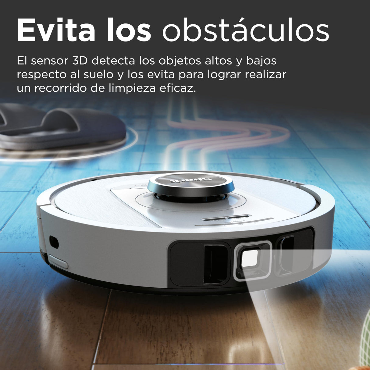 Shark PowerDetect Robot Aspirador, Vaciado automático, navegación 3D y LiDAR, Base antialérgenos, tecnología NeverStuck, para alfombras, Suelos y Pelo de Mascotas, WiFi/App, Blanco, AV2820VEEUWH