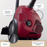 Bosch - Aspirador con Bolsa, Serie 2, Ligero, 3,5 litros, Rojo, BGBS2RD1