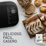 Panasonic SD-R2530 Panificadora Automática con Dispensador, 850 W, Sensor de Temperatura, Temporizador Digital 13H, 30 Programas, Negro