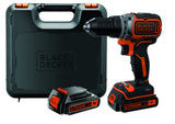 BLACK+DECKER BL186KB Taladro Atornillador 18V Motor Brushless Incluye 2 Baterias de Litio 1.5Ah Cargador y Maletin