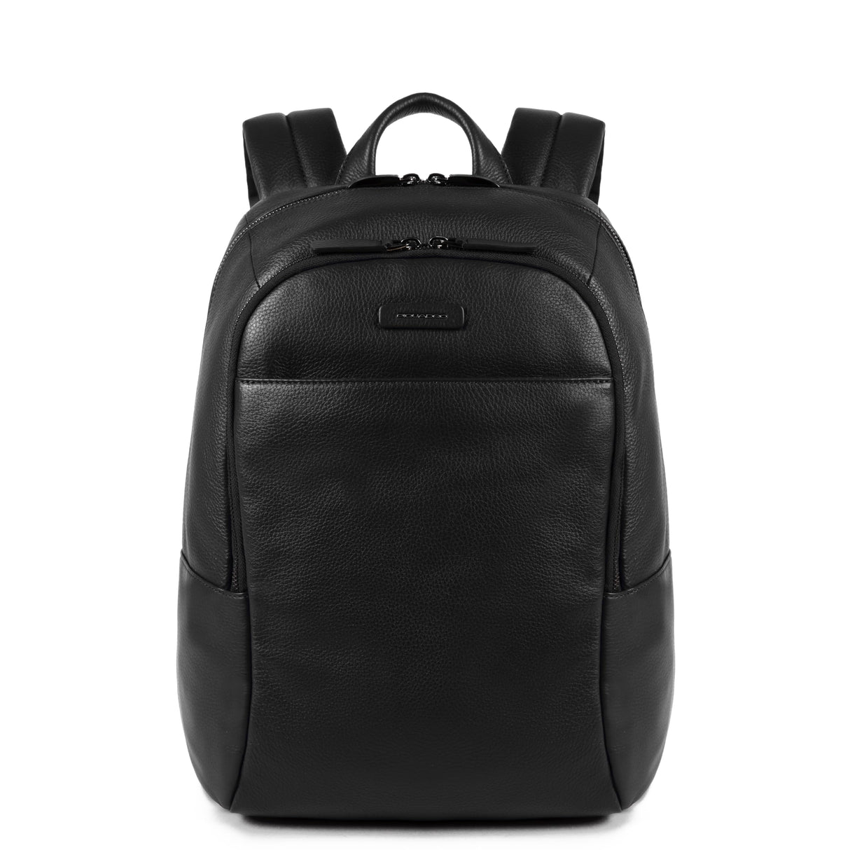 Piquadro Modus - Mochila pequeña de piel para PC de 14" con dos compartimentos, Negro, 40 cm, Daypack
