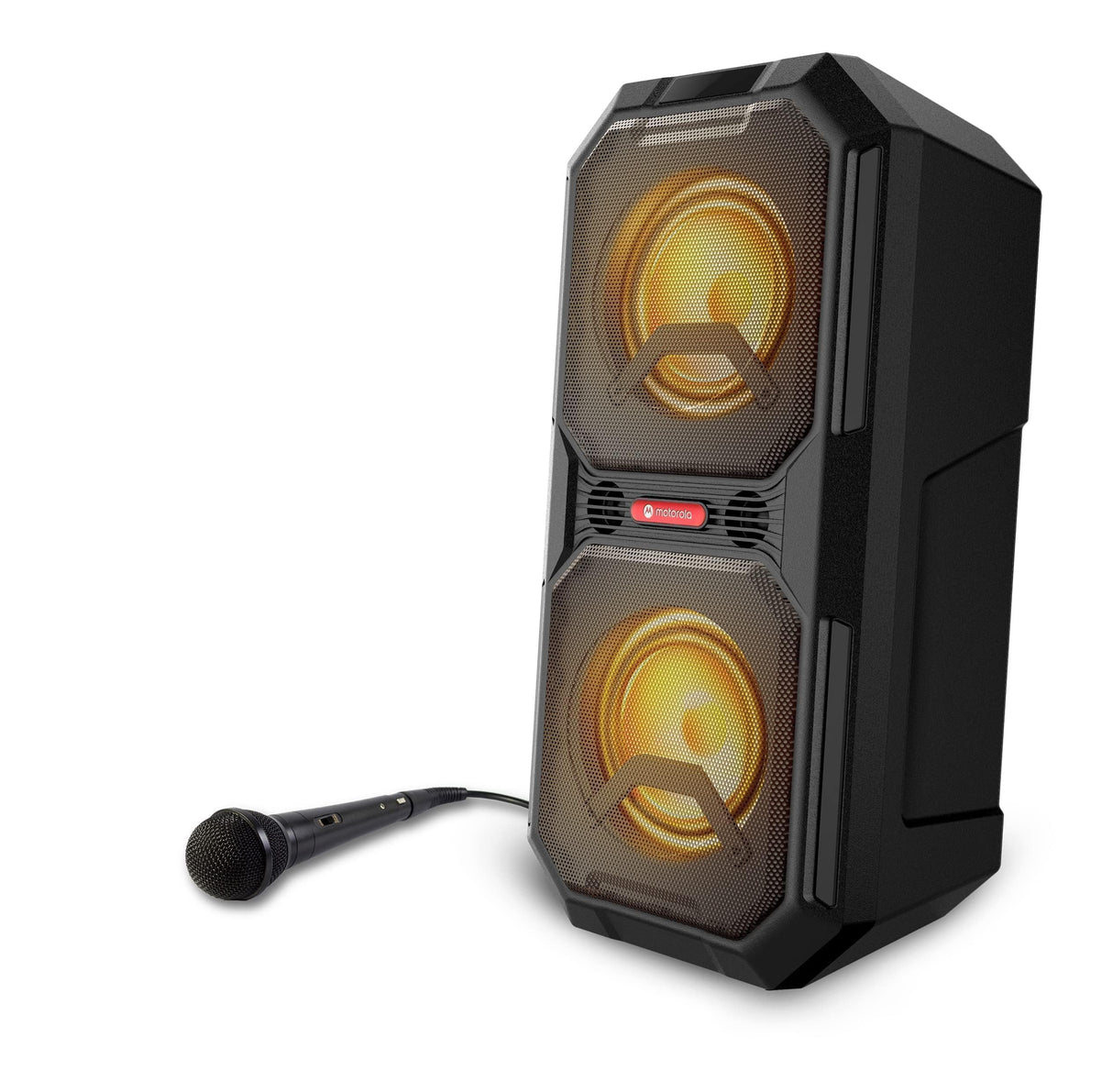 Motorola Sound ROKR820 - Altavoz Bluetooth - 80W - inalámbrico - con luces LED-tecnología true wireless - incluye micrófono de karaoke - hasta 20 horas de reproducción-múltiples entradas: AUX/USB/MIC