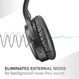 Music Sound - VIBRA - Auriculares Bluetooth inalámbricos con tecnología Active Noise Cancelling - Eliminan el Ruido Ambiental - Diadema Ajustable - 35 Horas de autonomía - Negro