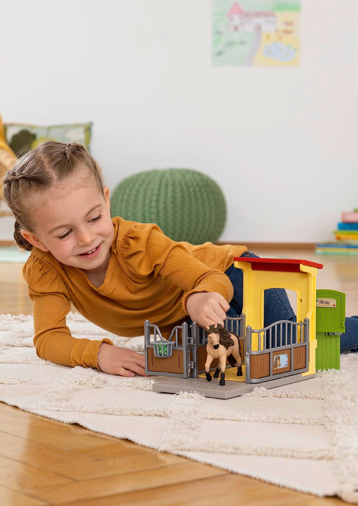 Schleich 72224 Establo con gallinero y Box para Ponis, a Partir de 3 años, Farm World - playset, 86 x 13 x 33 cm