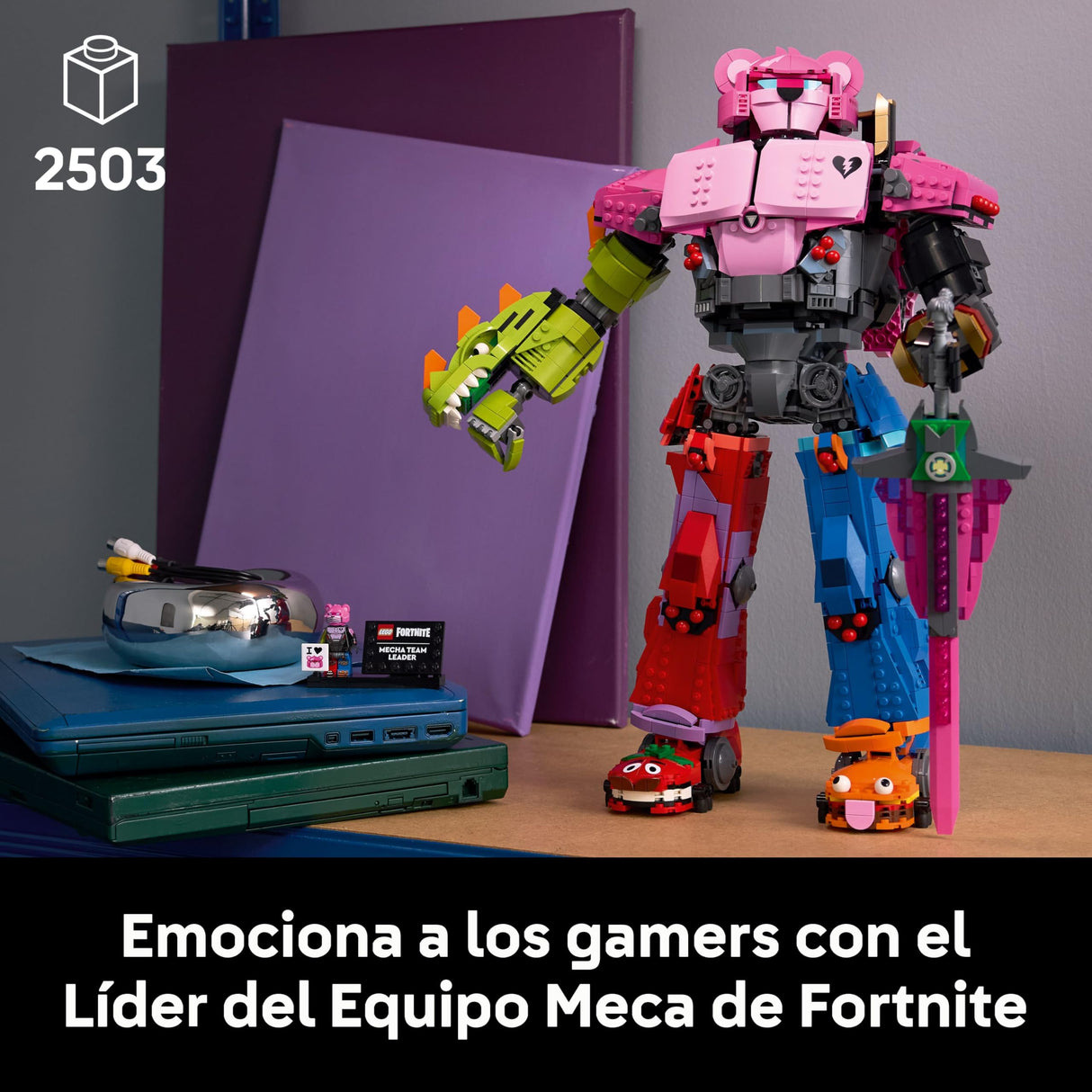 LEGO Fortnite Líder del Equipo Meca - Kit de Maquetas para Adultos para Exponer - Figura Articulada con Espada de Juguete y Minifigura - Regalo Gamer Coleccionable para Fans del Videojuego 77078