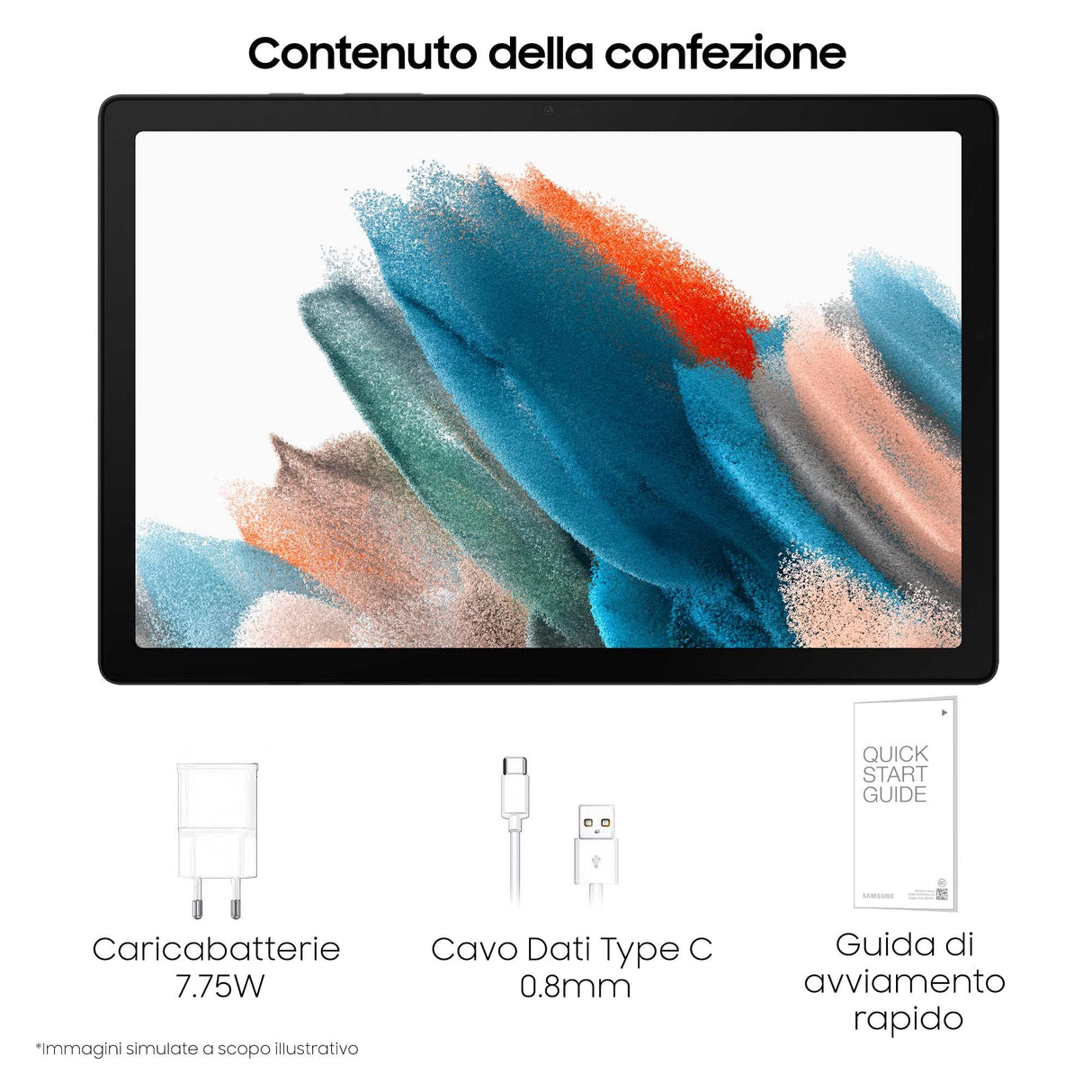 Samsung Galaxy Tab A8 Android Tablet 10.5 Pulgadas Wi-Fi RAM 3GB 32GB 11 Plata [versión italiana] 2022