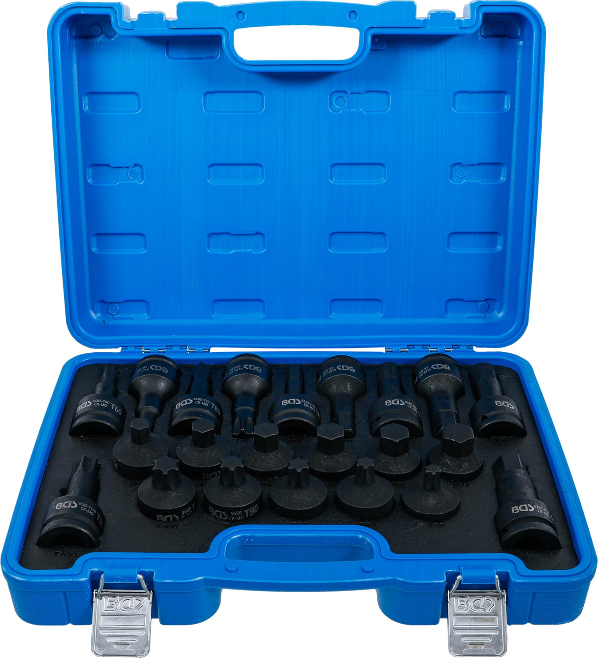 BGS 6185 | Juego de puntas de vaso de impacto | entrada 20 mm (3/4") | hexágono interior, perfil en T (para Torx) | 22 piezas