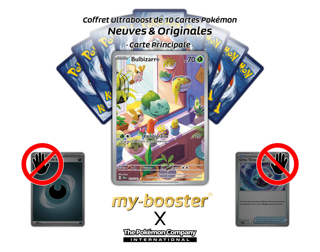 Bulbizarre (Bulbasaur) 143/142 Alternativo Pokémon Gallery Secreta - Ultraboost X Écarlate et Violet 7 Couronne Stellaire - Box de 10 Cartas Pokémon Francés