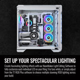 Thermaltake Riing Trio 12 RGB White TT Premium Edition - Paquete de 3, 120 mm, 3 anillos LED independientes de 16.8 millones de colores, con 30 LED direccionables, ventilador de caja/radiador,