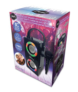 LEXIBOOK, iParty, Altavoz Luminoso Bluetooth portátil con micrófono, Efectos de luz, Karaoke, inalámbrico, USB, Tarjeta SD, batería Recargable, Negro, BTP180BKZ