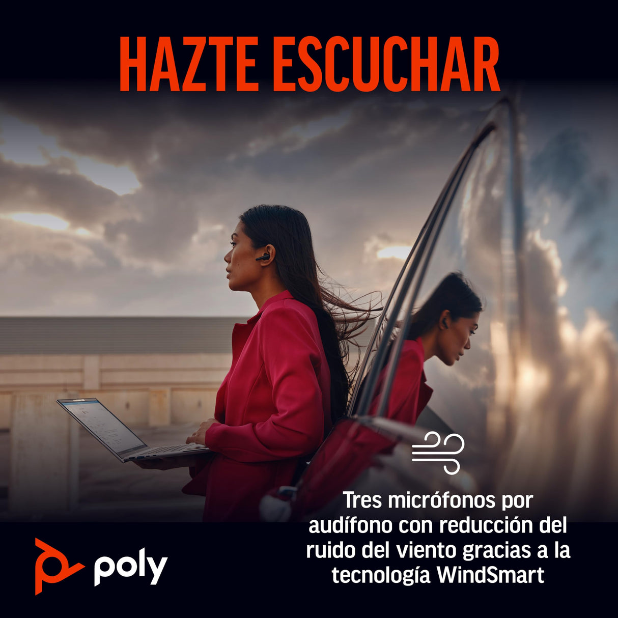 Auriculares inalámbricos Poly Voyager Free 60+ UC - Micrófonos con supresión de ruido para llamadas nítidas - ANC - Funda de carga con pantalla táctil - Funciona con iPhone, Android, PC/Mac - Blanco