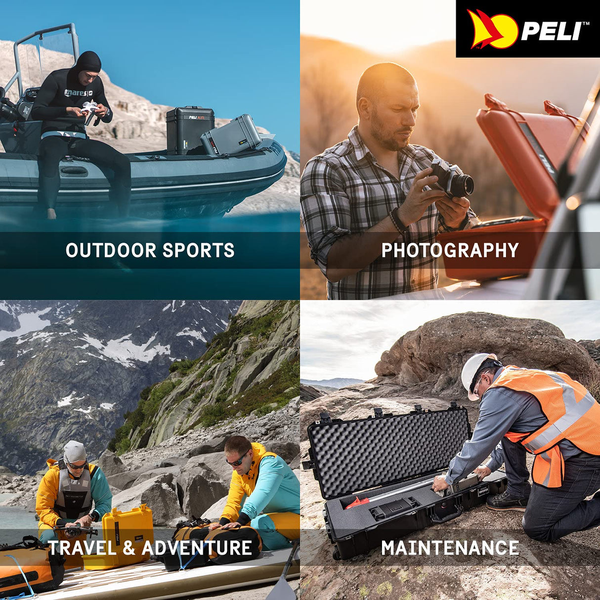 PELI 1637 Air Maleta Protectora Ligera con Ruedas para Drones y Equipos fotográficos, estanca e Impermeable al Polvo, 89L de Capacidad, Fabricada en EE.UU., sin Espuma, Color Amarillo