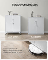 SONGMICS Archivador de Oficina, Armario Multifuncional, 2 Puertas, con Cerradura, Almacenamiento de Acero, para Sala de Estar, Gris Mate OMC013G01