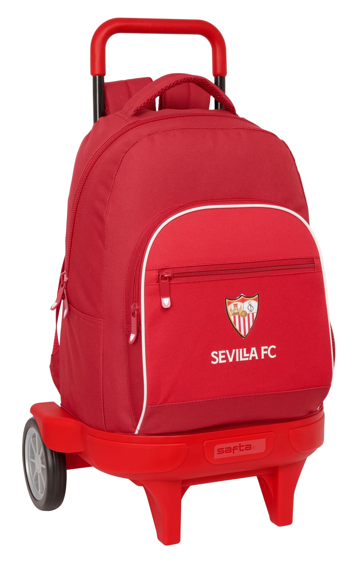 Safta SEVILLA FC - Mochila Grande con Ruedas, Compact Evolución, Extraíble, Ideal para Niños de Diferentes Edades, Cómoda y Versátil, Calidad y Resistencia, 33x22x45 cm